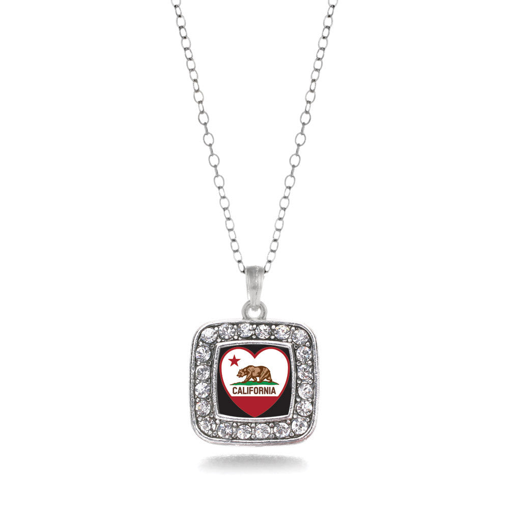 California Heart Flag Square Charm