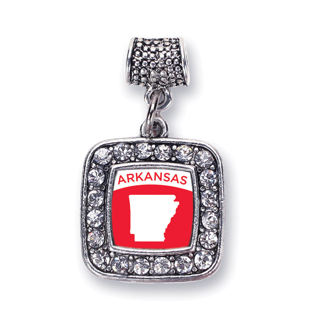Arkansas Outline Square Charm