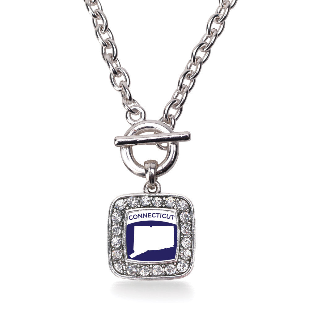 Connecticut Outline Square Charm