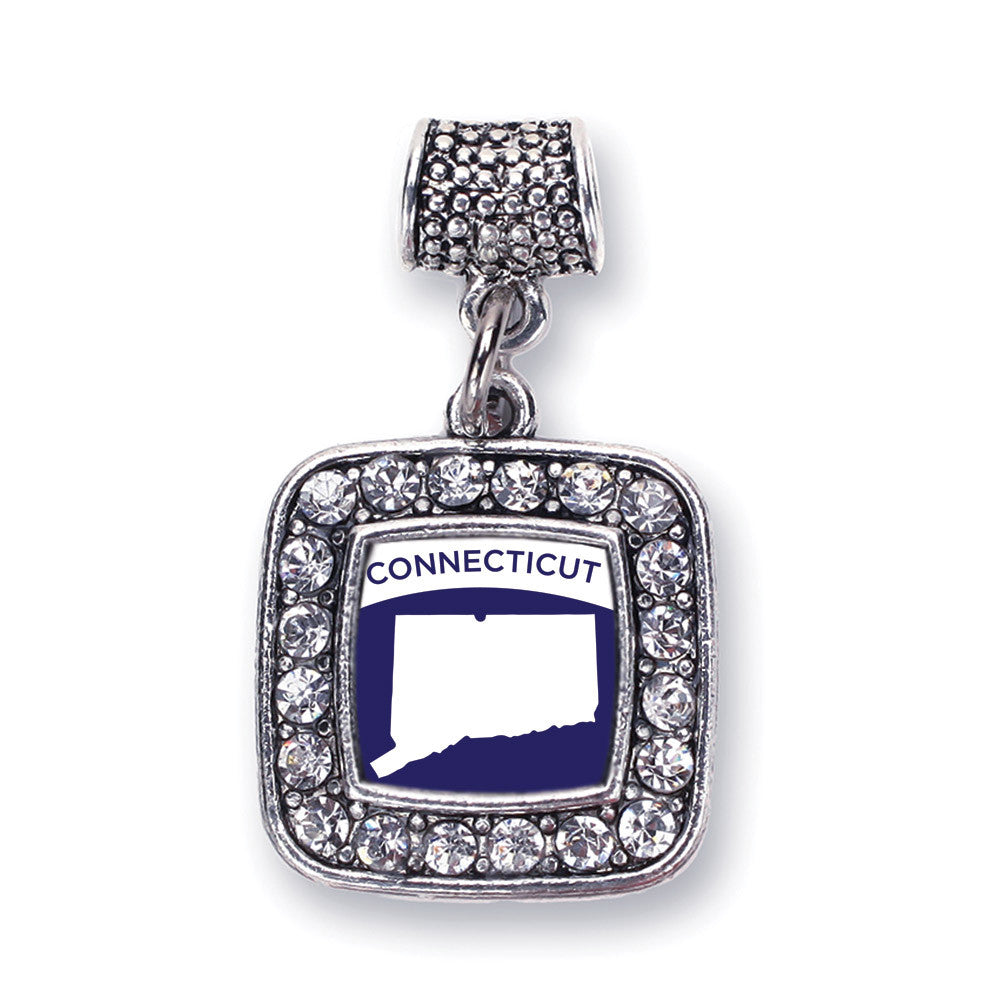 Connecticut Outline Square Charm
