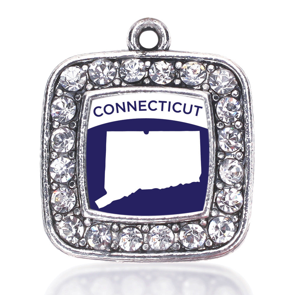 Connecticut Outline Square Charm