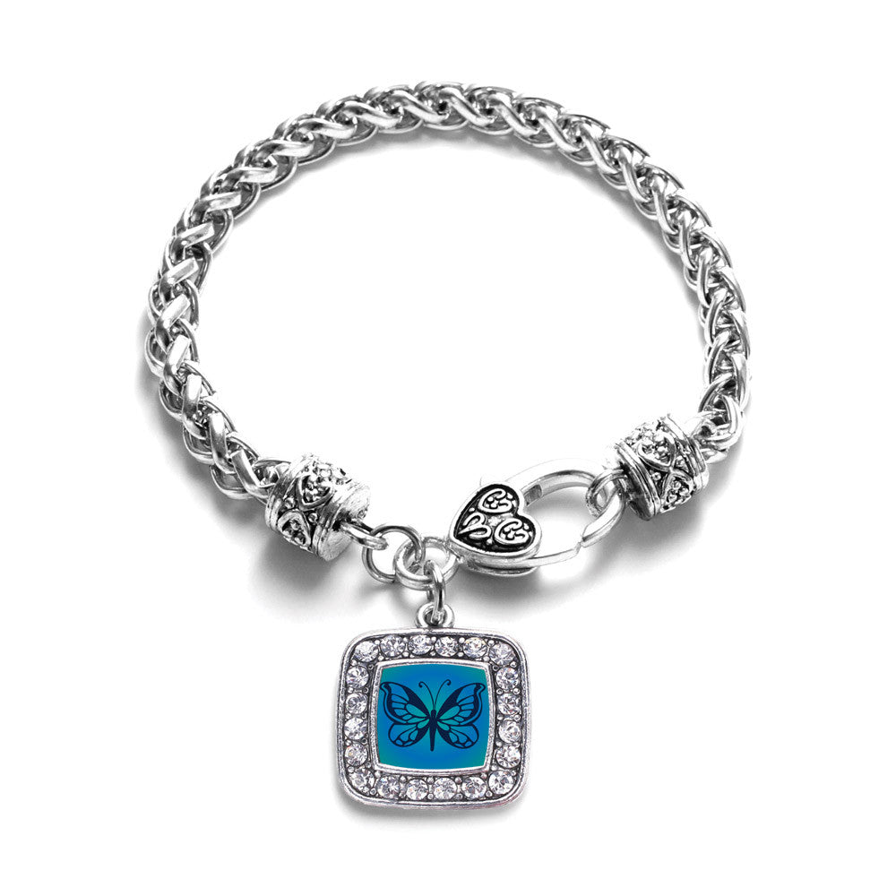 Blue Butterfly Square Charm