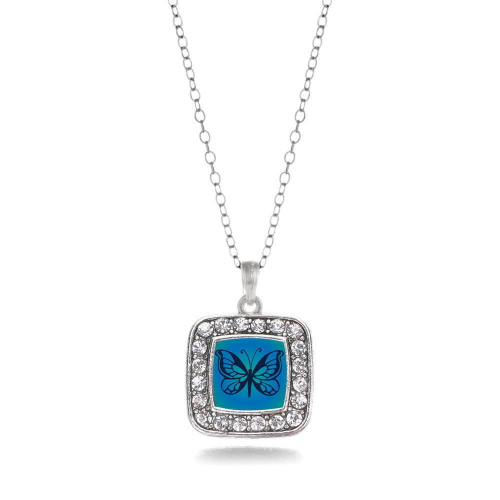 Blue Butterfly Square Charm