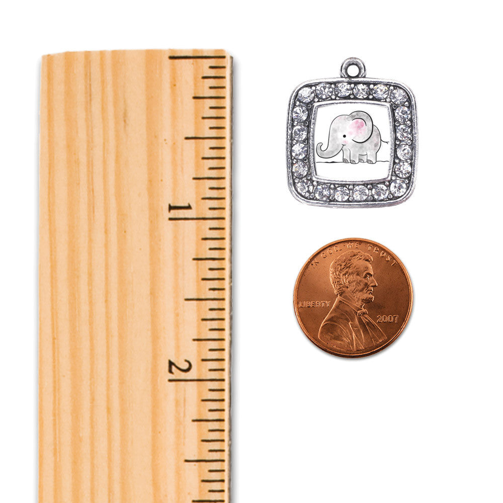 Baby Elephant Square Charm