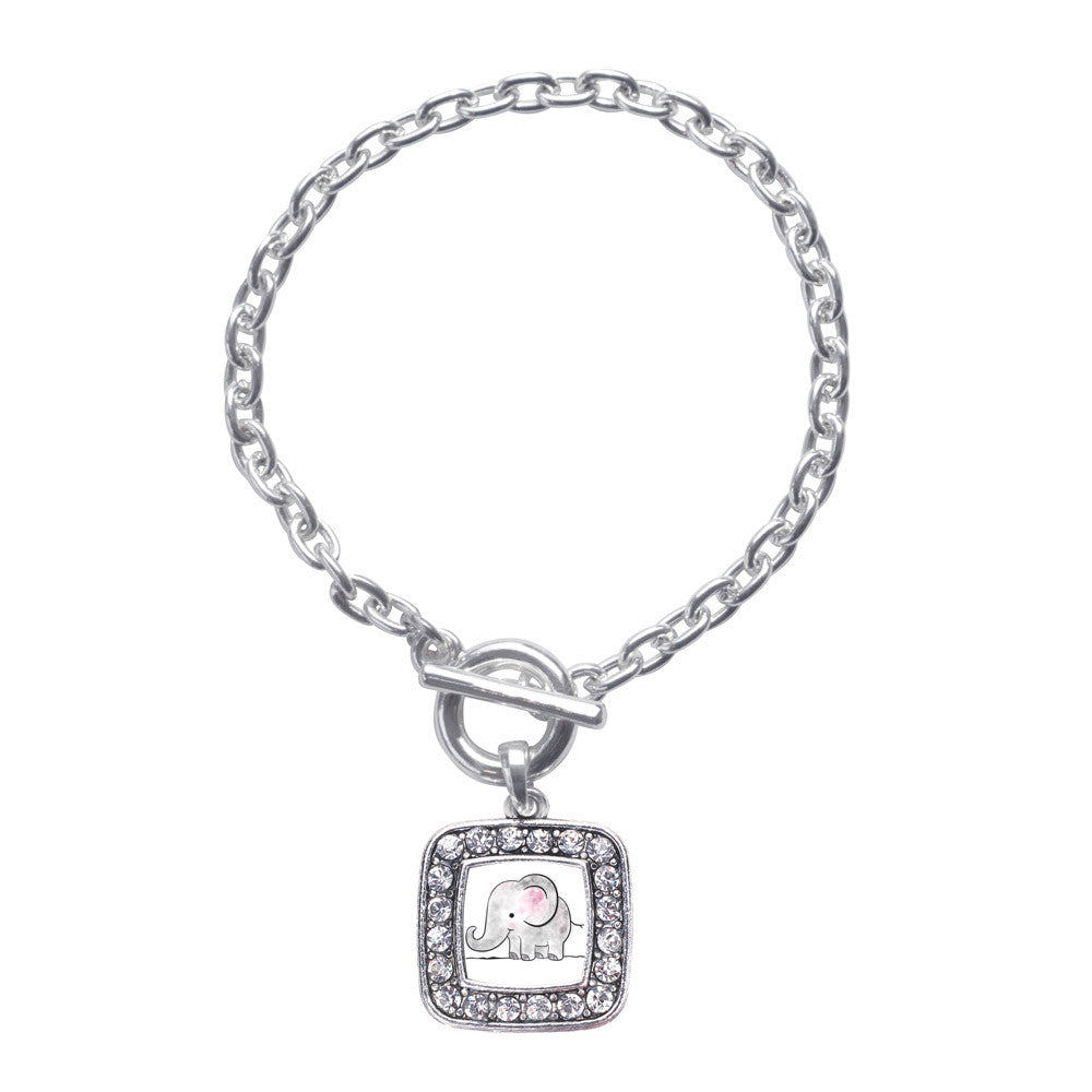 Baby Elephant Square Charm