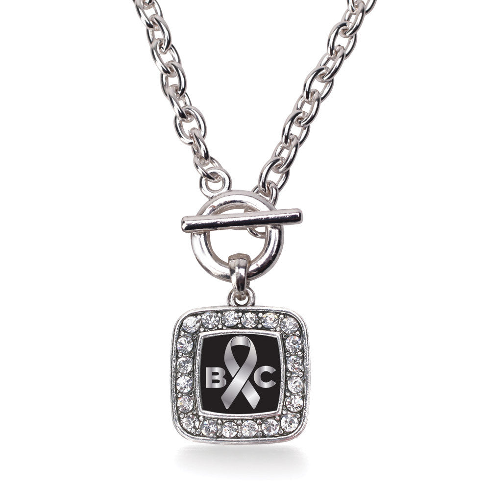 Brain Cancer Awareness and Support Square Charm