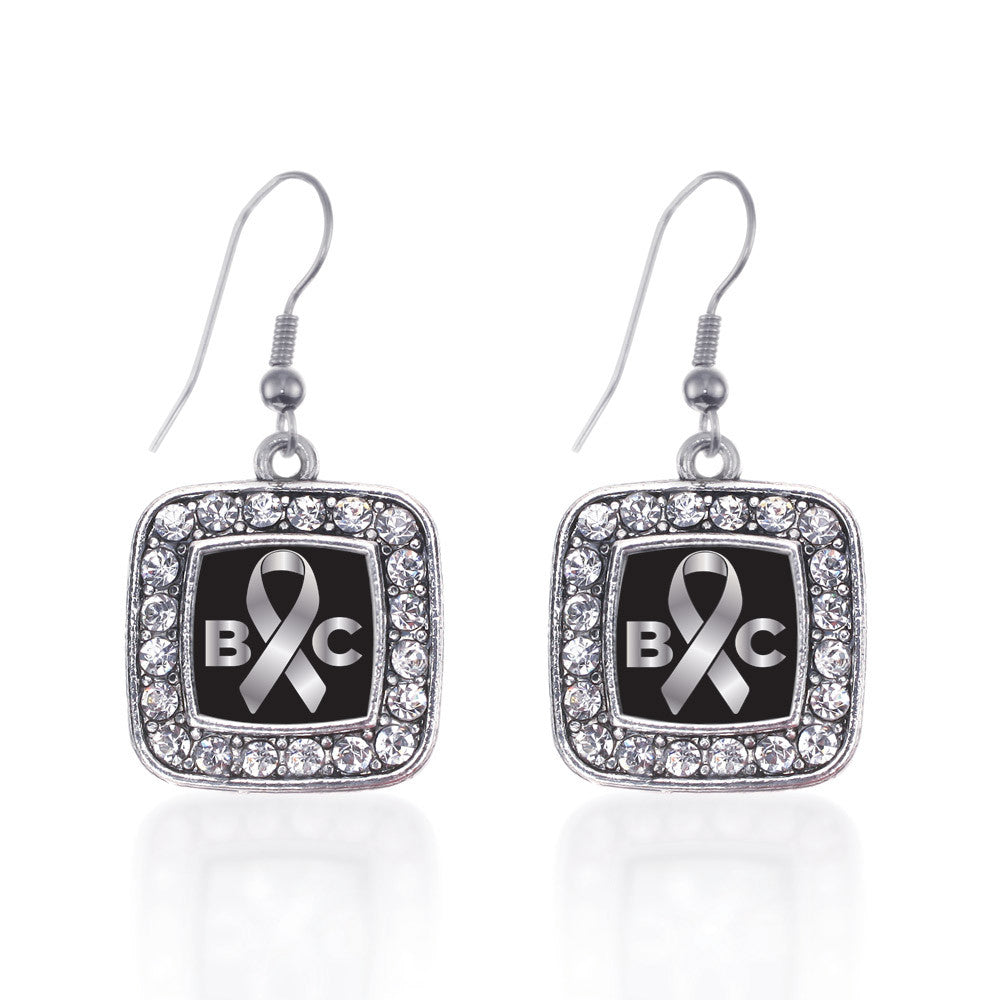 Brain Cancer Awareness and Support Square Charm