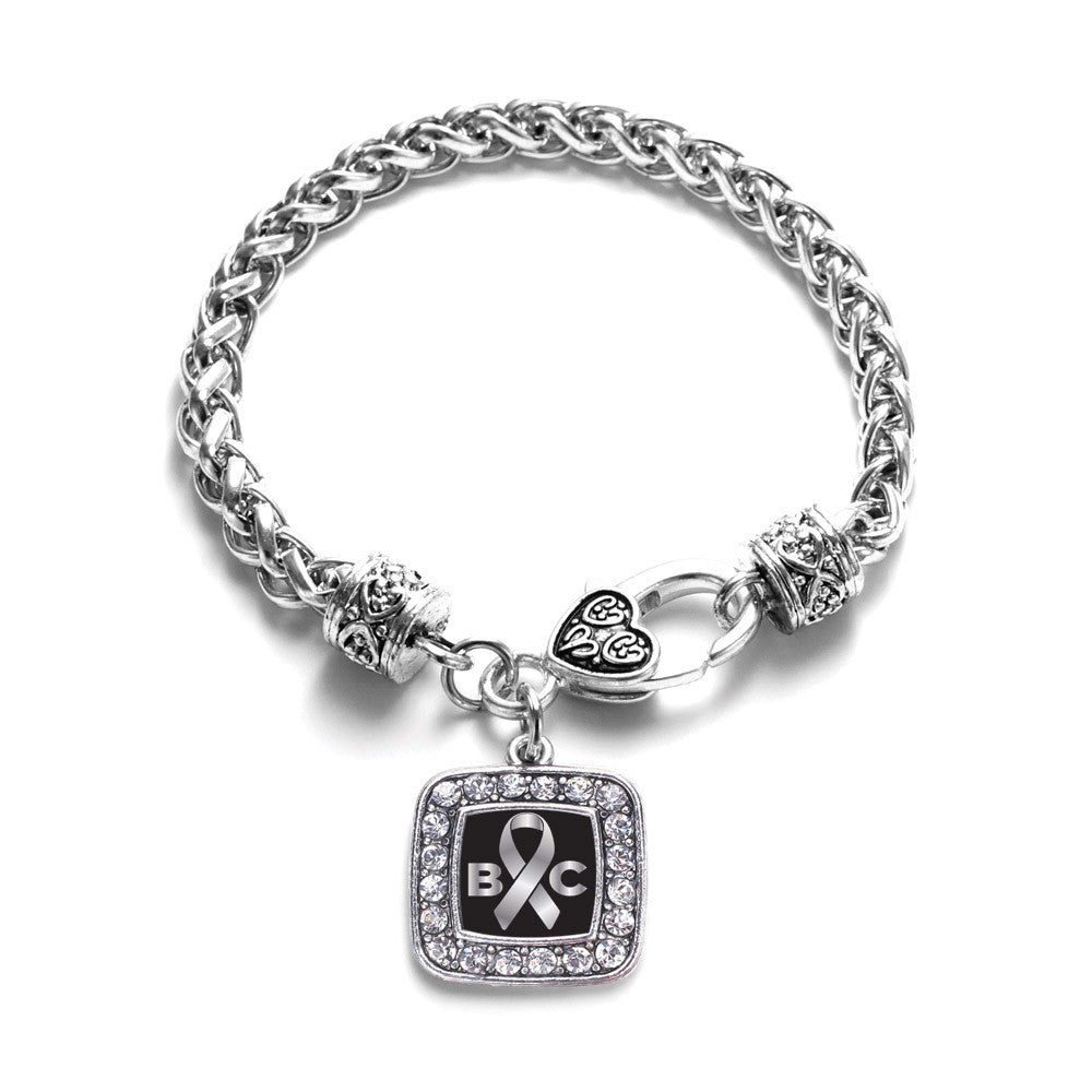 Brain Cancer Awareness and Support Square Charm