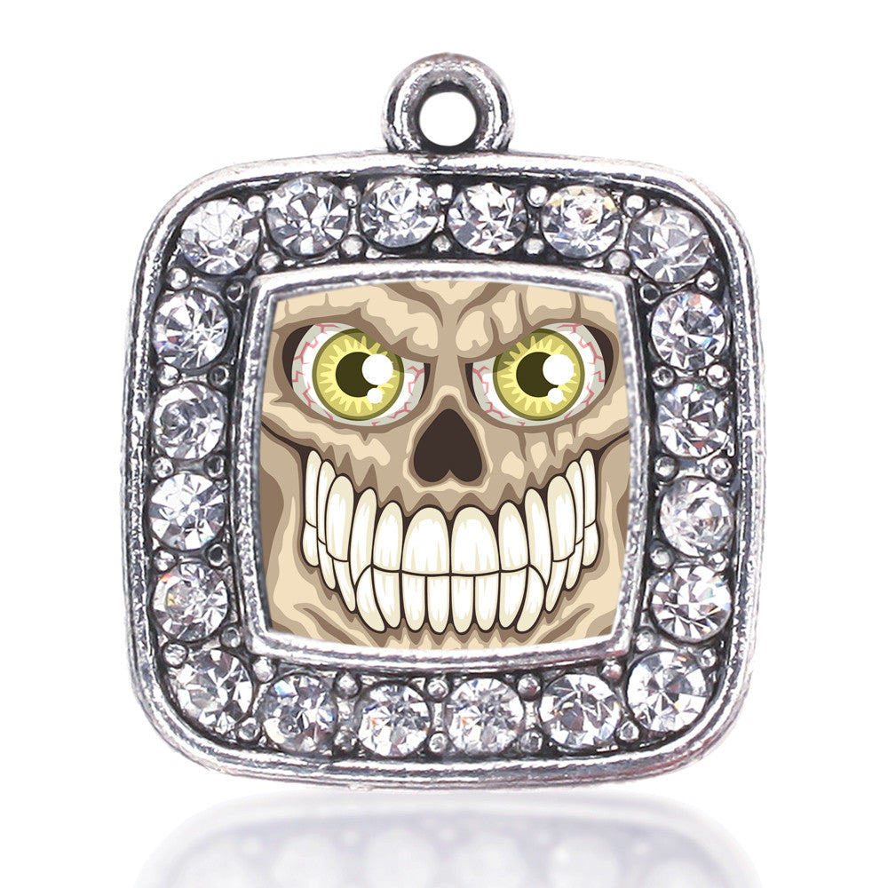 Grinning Skull Square Charm