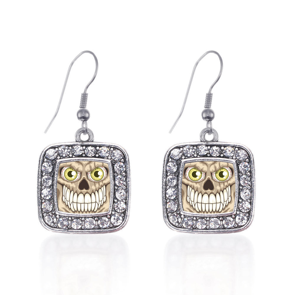 Grinning Skull Square Charm