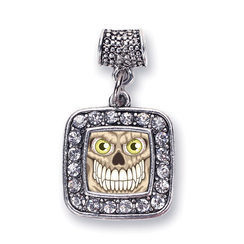 Grinning Skull Square Charm