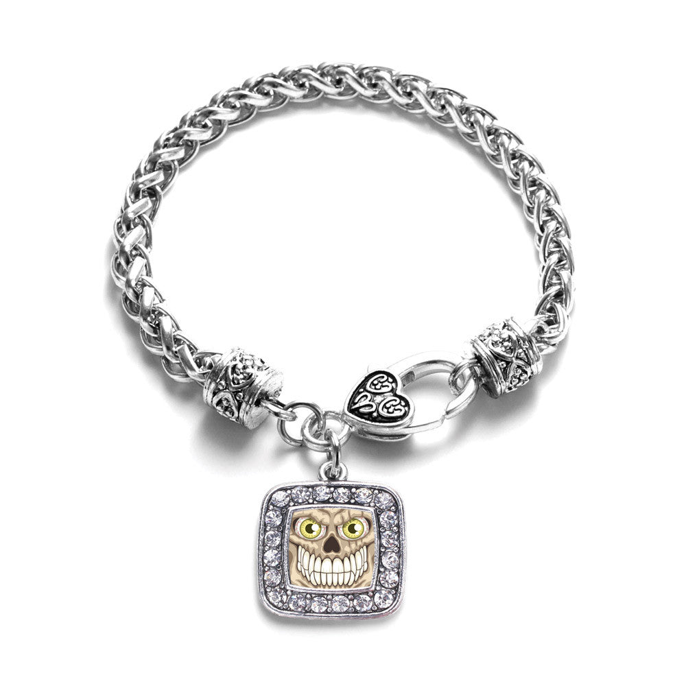 Grinning Skull Square Charm