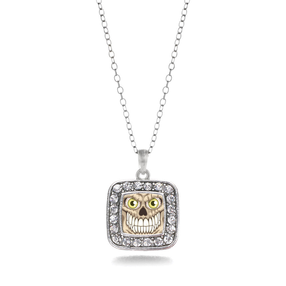 Grinning Skull Square Charm