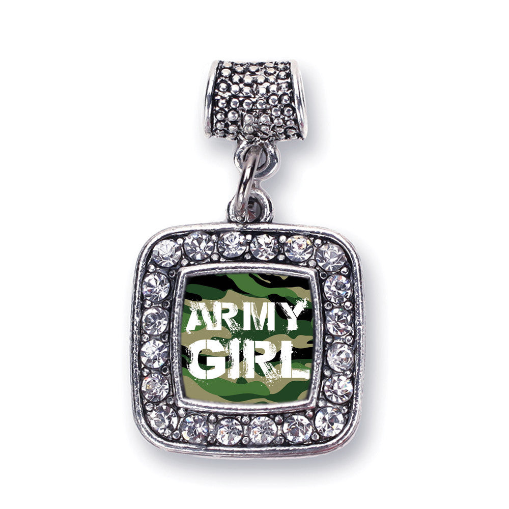 Army Girl Square Charm