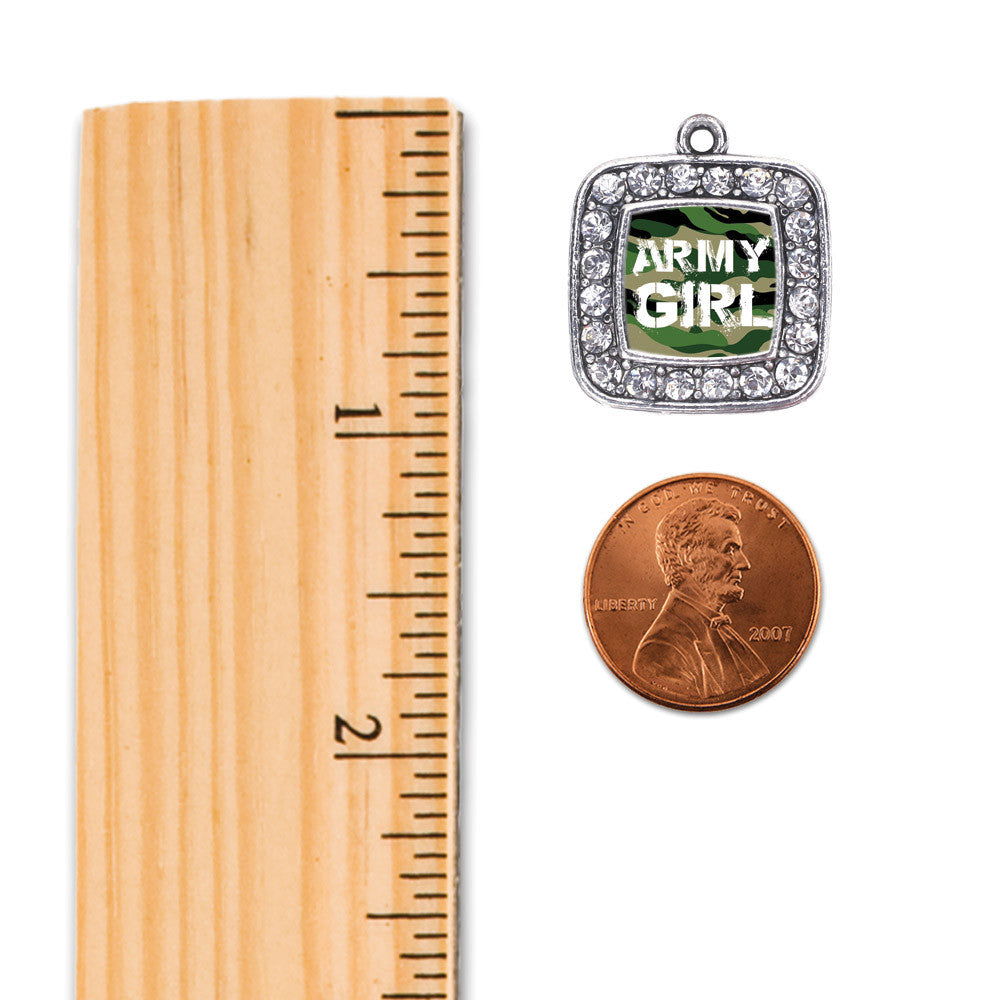 Army Girl Square Charm