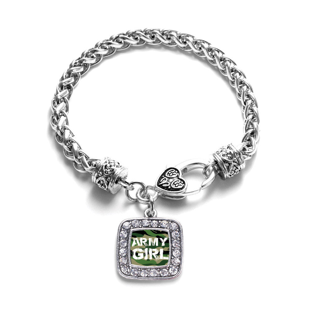 Army Girl Square Charm
