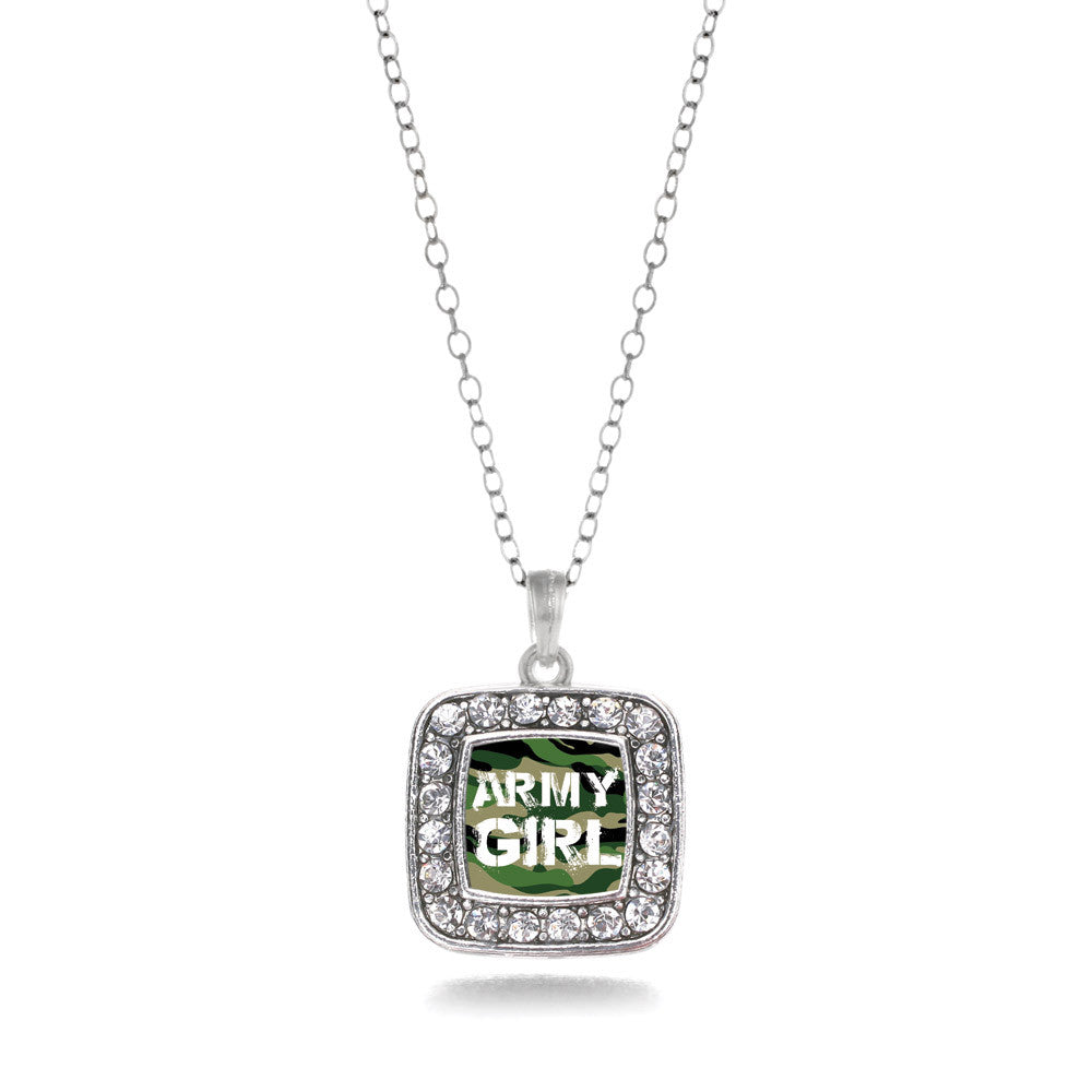 Army Girl Square Charm