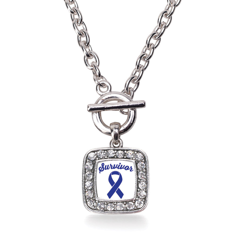 Blue Ribbon Survivor Square Charm