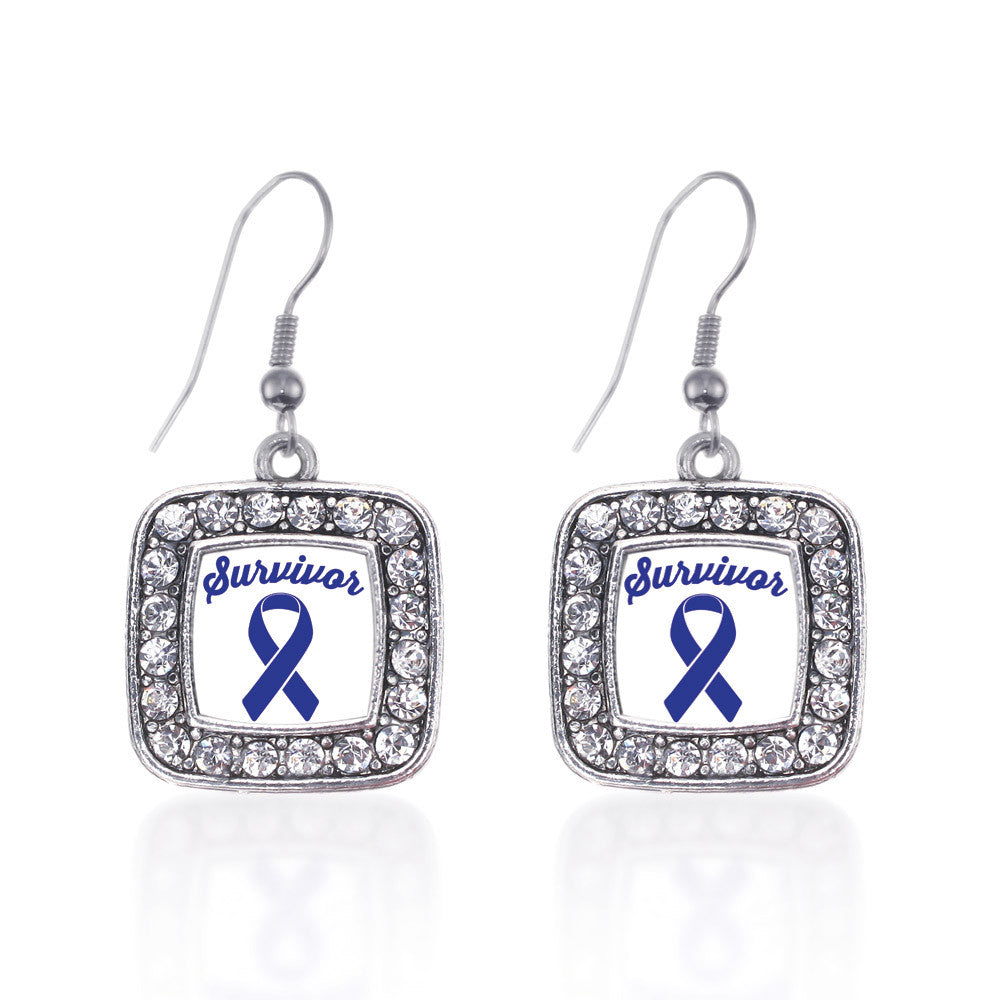 Blue Ribbon Survivor Square Charm