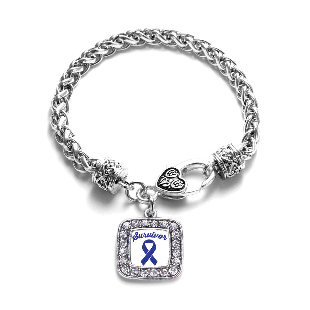 Blue Ribbon Survivor Square Charm