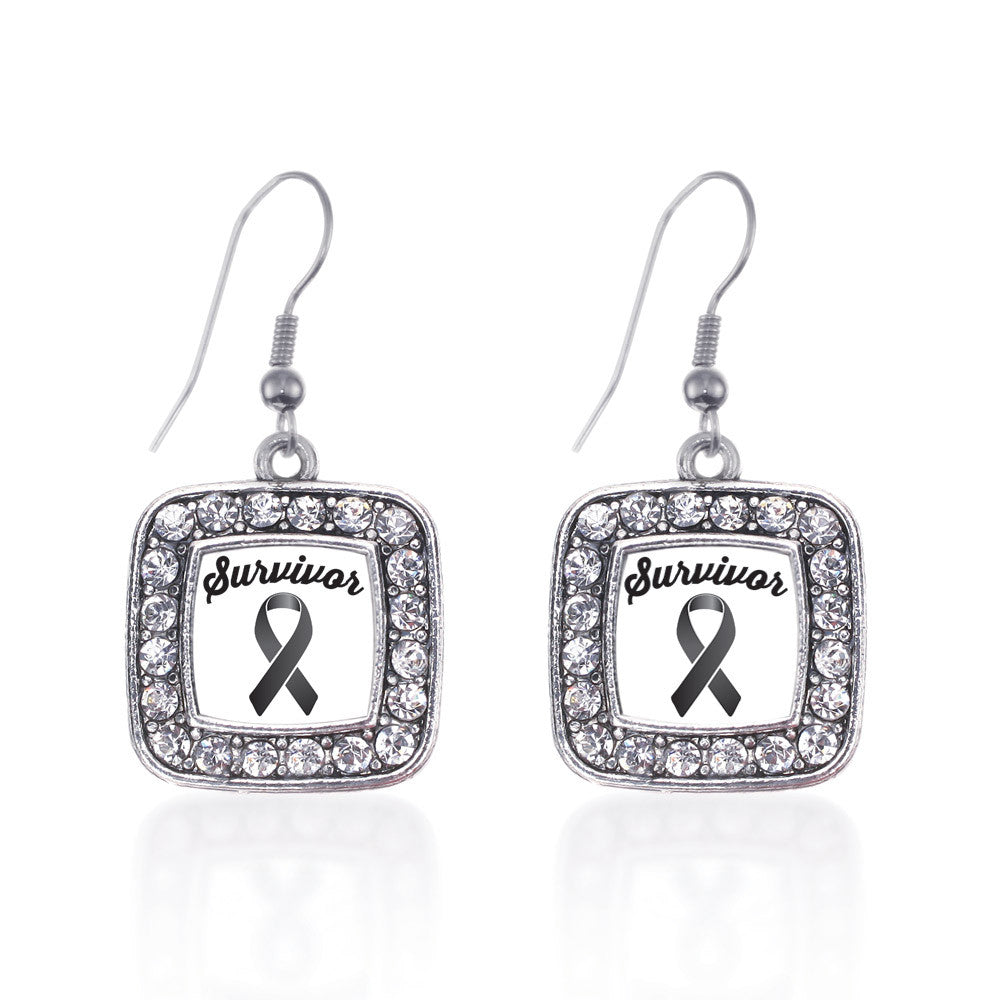Black Ribbon Survivor Square Charm