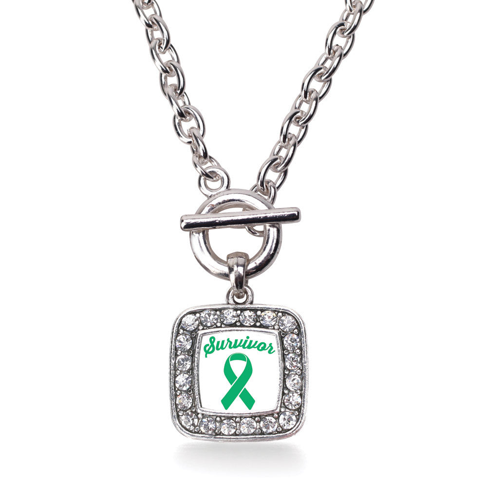 Green Ribbon Survivor Square Charm