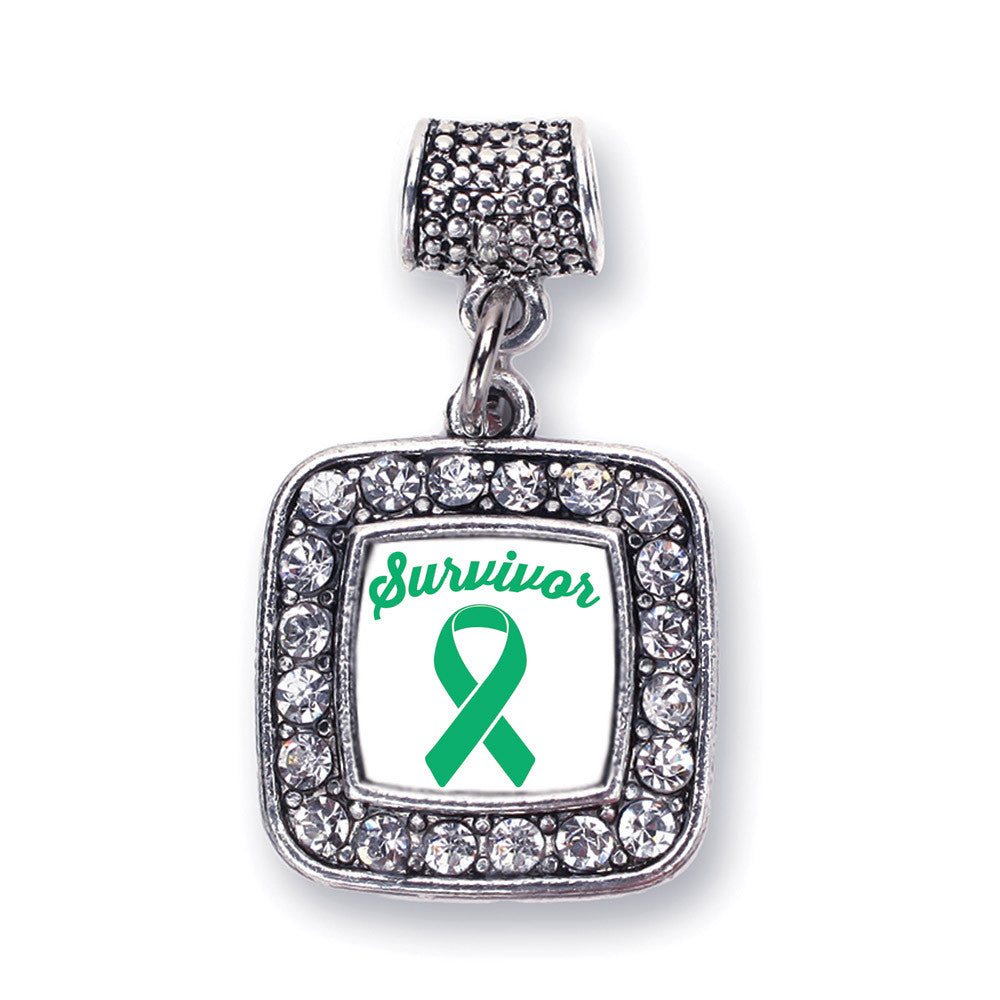 Green Ribbon Survivor Square Charm