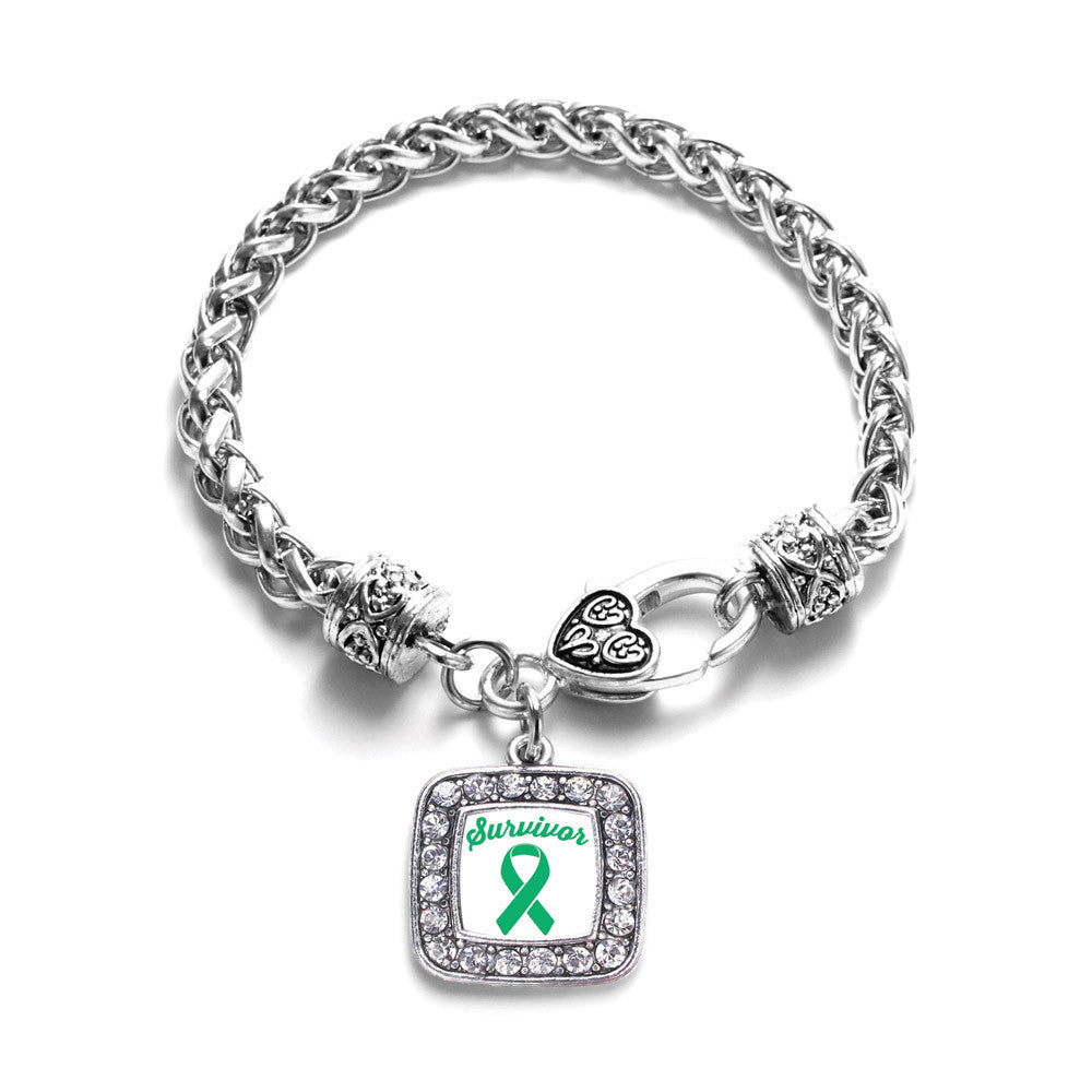 Green Ribbon Survivor Square Charm