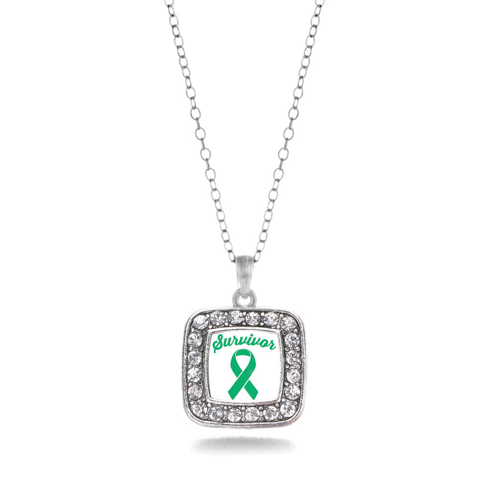 Green Ribbon Survivor Square Charm