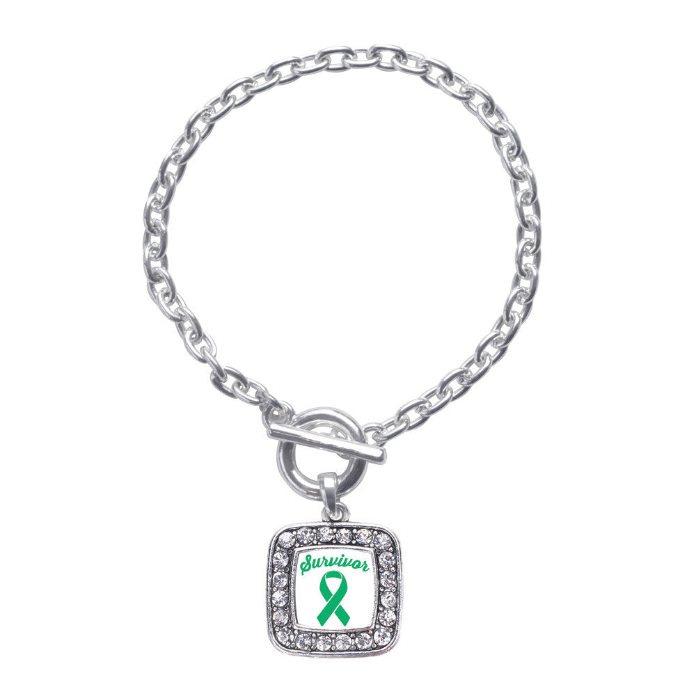 Green Ribbon Survivor Square Charm