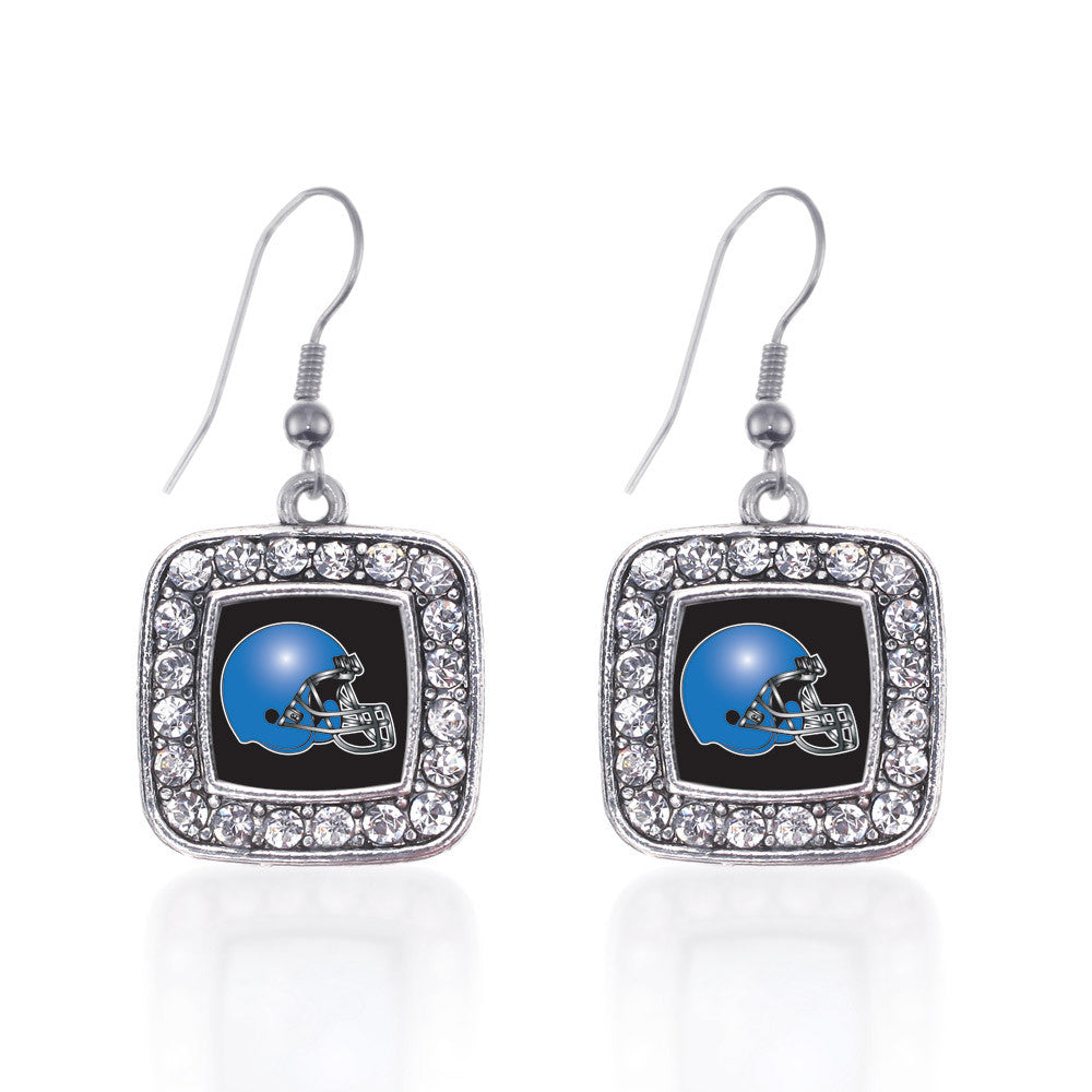 Black and Blue Team Helmet Square Charm