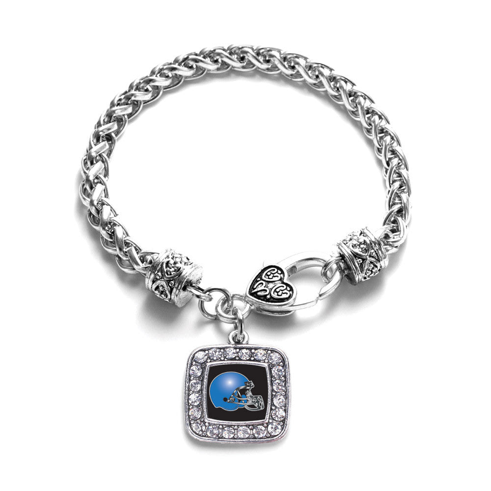 Black and Blue Team Helmet Square Charm
