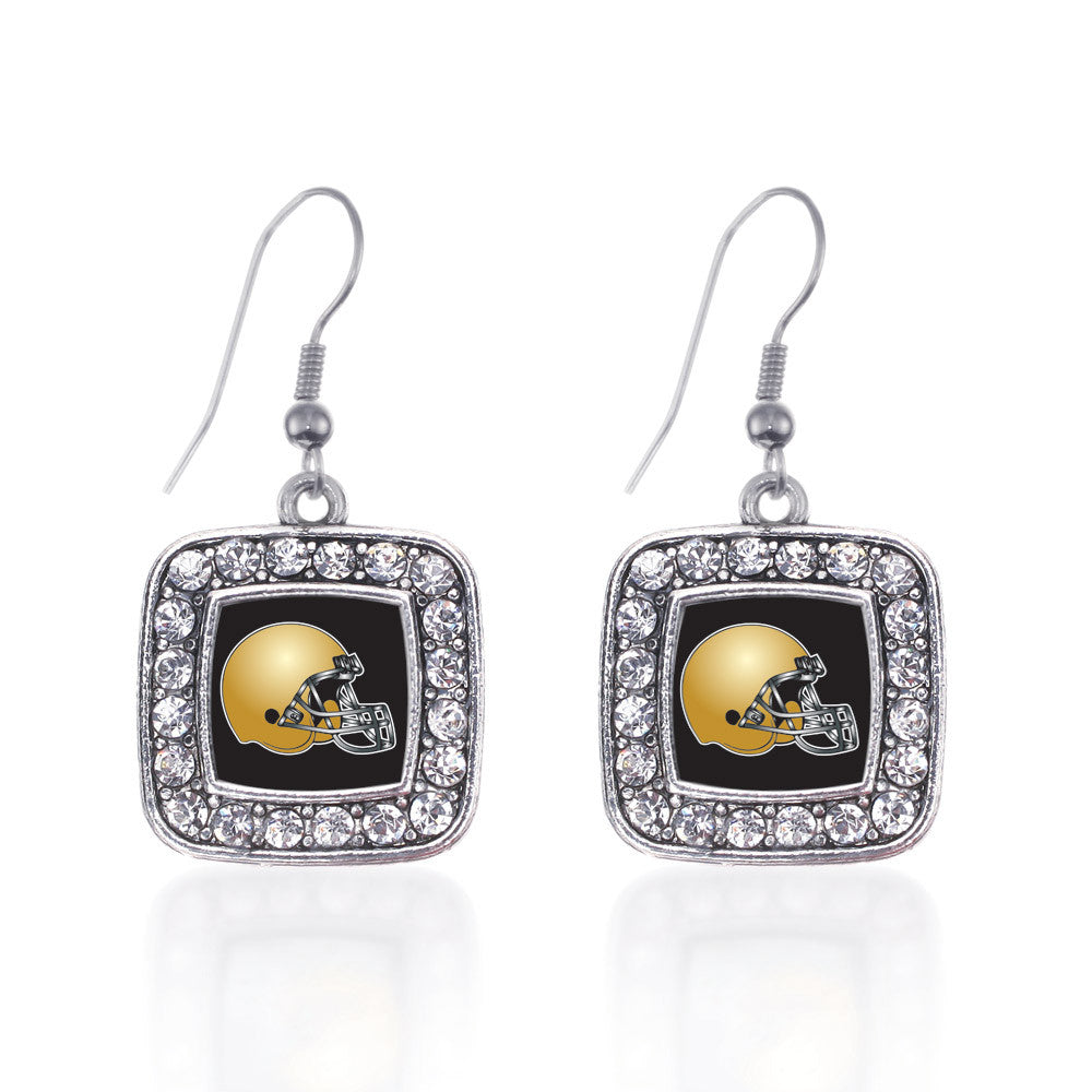 Black and Gold Team Helmet Square Charm