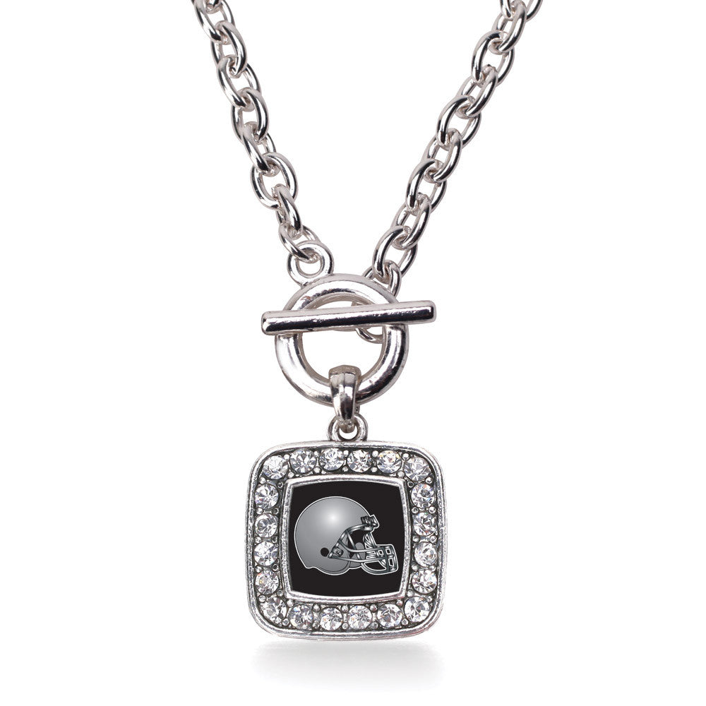 Black and Grey Team Helmet Square Charm