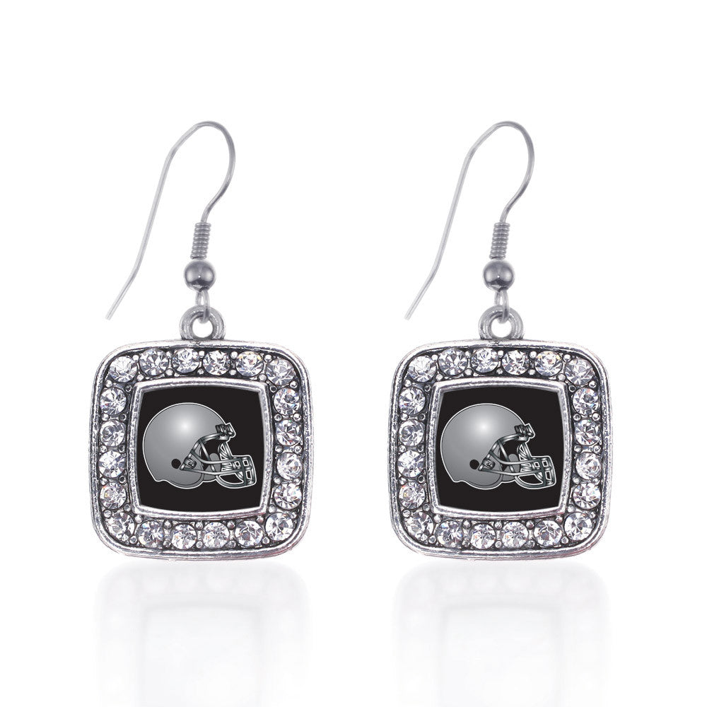 Black and Grey Team Helmet Square Charm