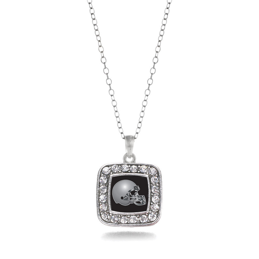 Black and Grey Team Helmet Square Charm