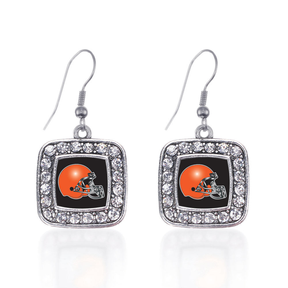 Black and Orange Team Helmet Square Charm