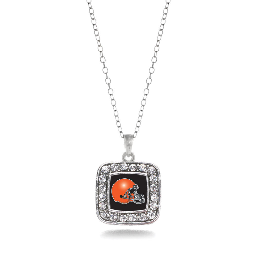 Black and Orange Team Helmet Square Charm