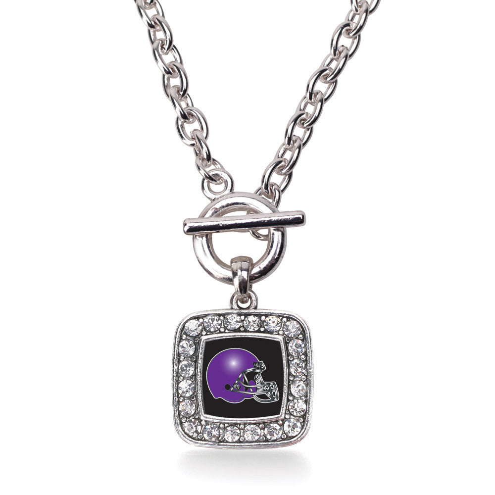 Black and Purple Team Helmet Square Charm