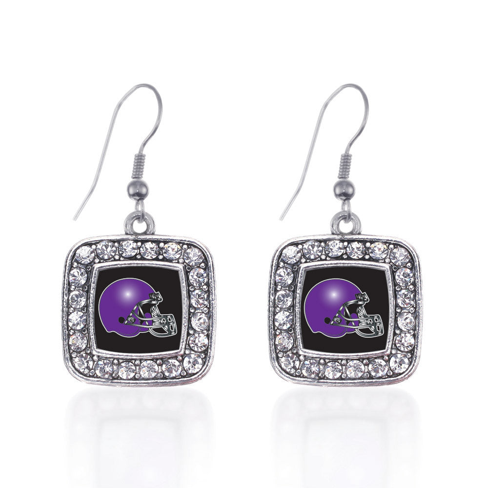 Black and Purple Team Helmet Square Charm