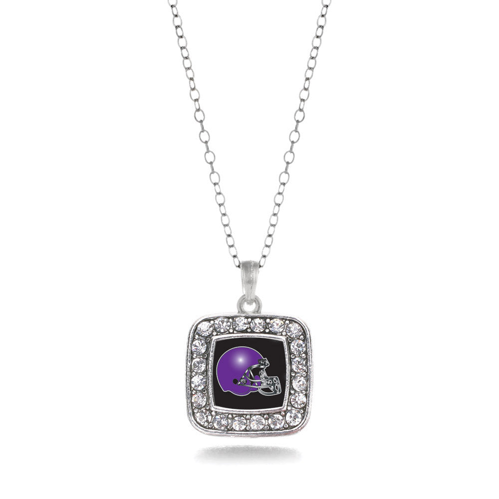 Black and Purple Team Helmet Square Charm
