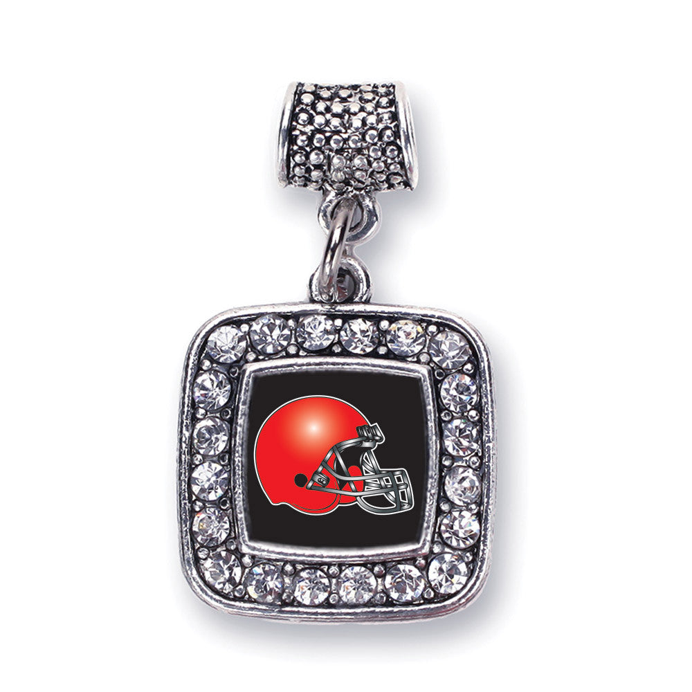 Black and Red Team Helmet Square Charm