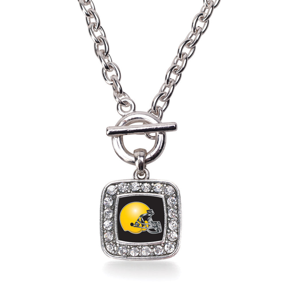 Black and Yellow Team Helmet Square Charm