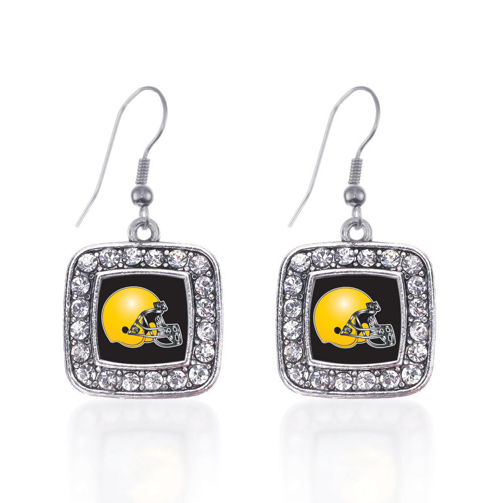 Black and Yellow Team Helmet Square Charm