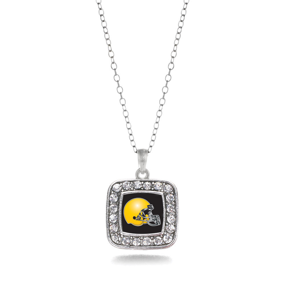 Black and Yellow Team Helmet Square Charm