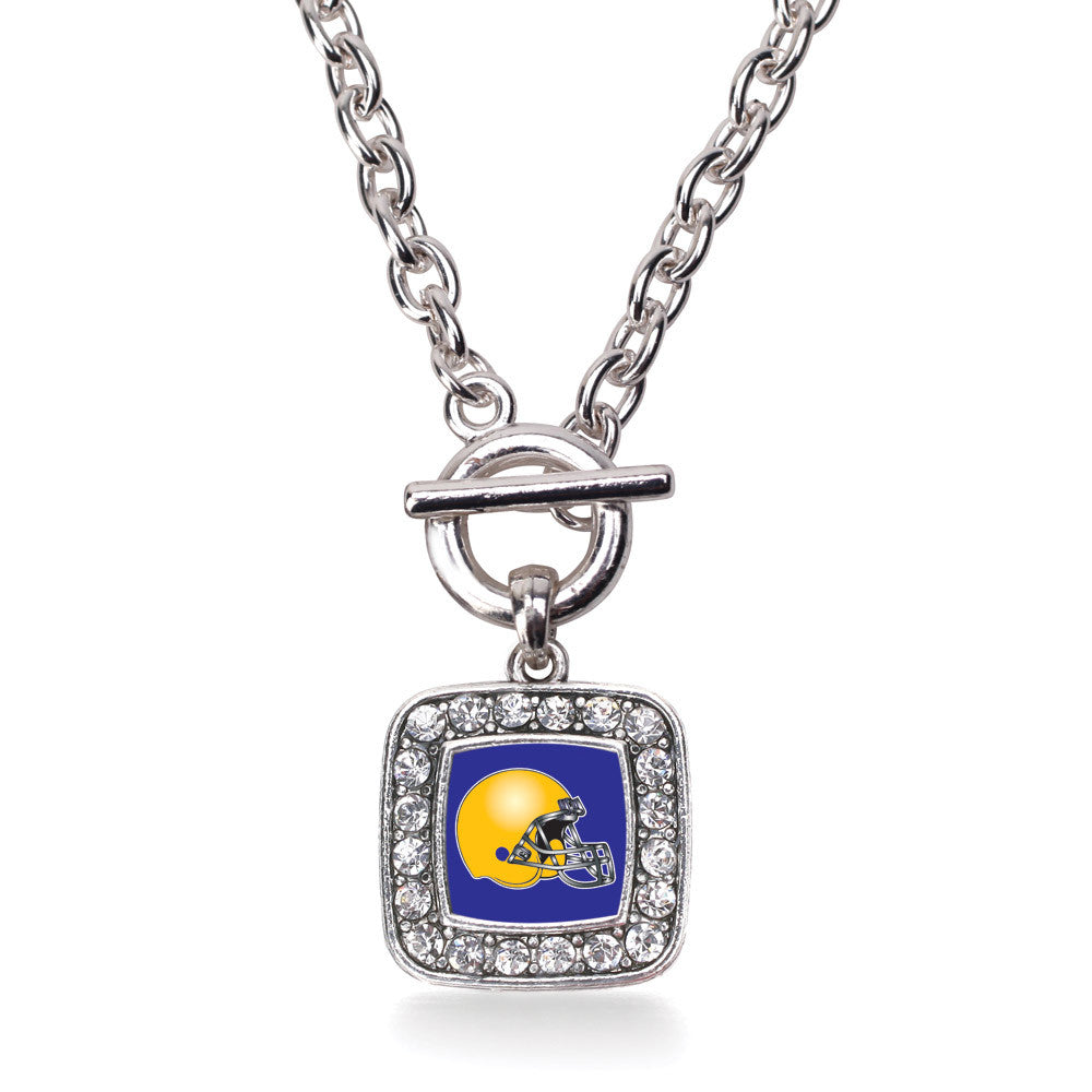 Blue and Yellow Team Helmet Square Charm