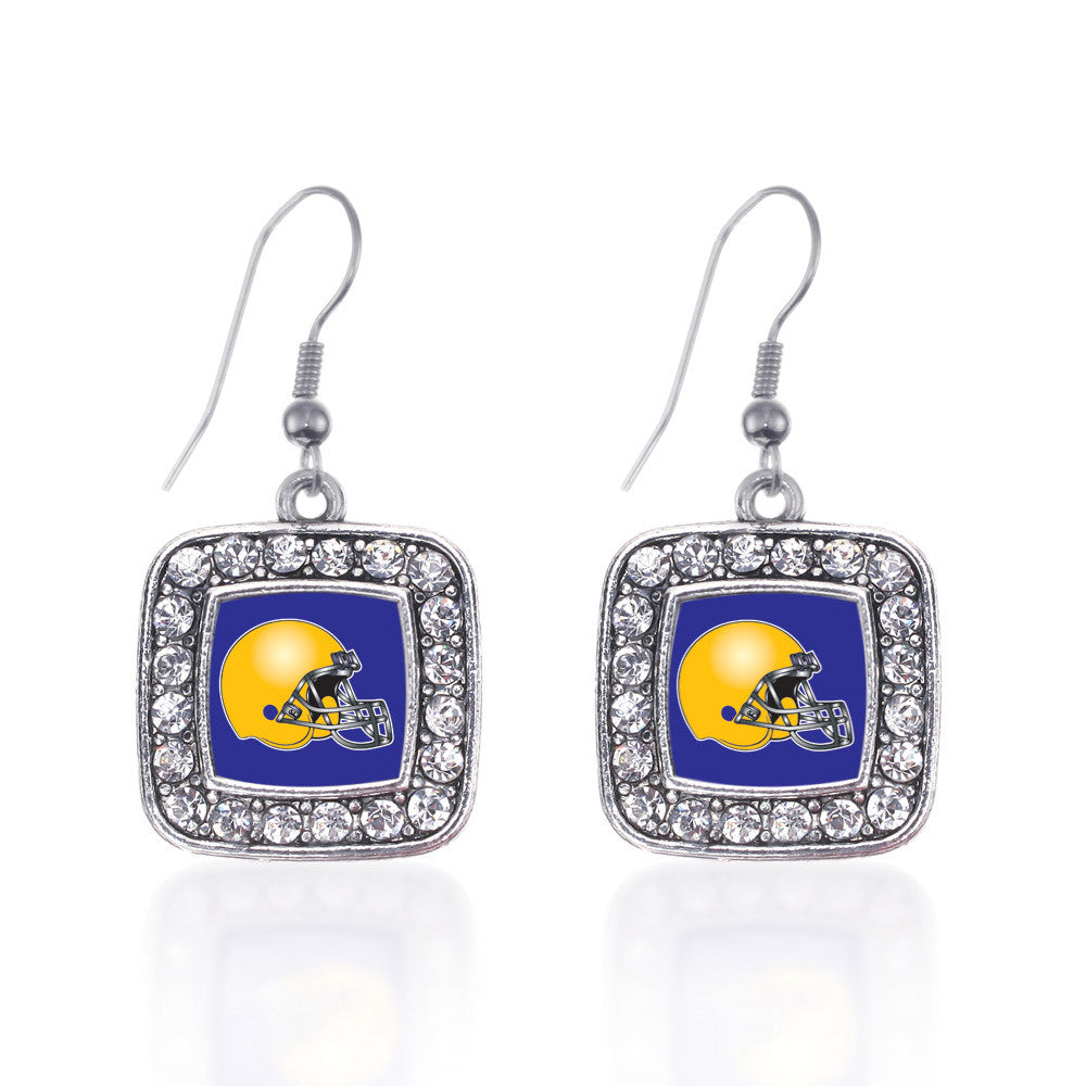 Blue and Yellow Team Helmet Square Charm