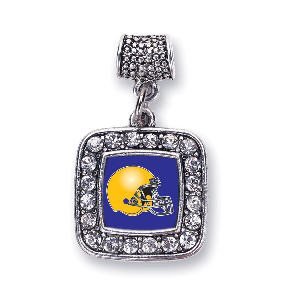 Blue and Yellow Team Helmet Square Charm