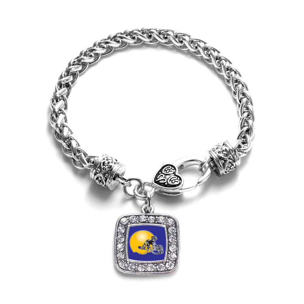 Blue and Yellow Team Helmet Square Charm