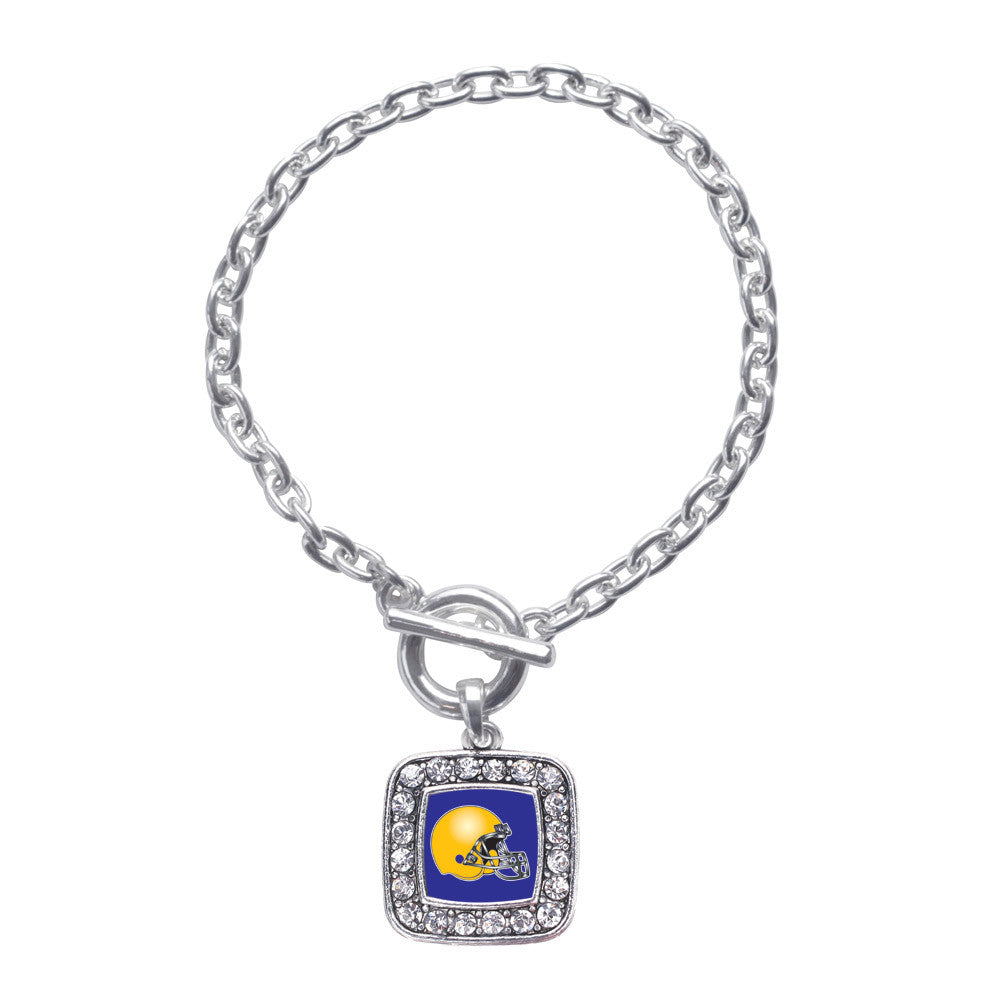 Blue and Yellow Team Helmet Square Charm